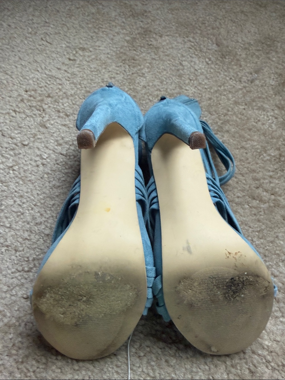 JustFab light blue/cornflower Suede Wrap Stiletto Sandals - Picture 11 of 11